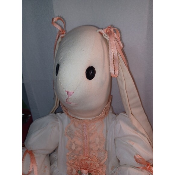 24' HandMade Beautiful Cloth Bunny Rabbit in lace dress pantaloons & shoes ! - Picture 2 of 13